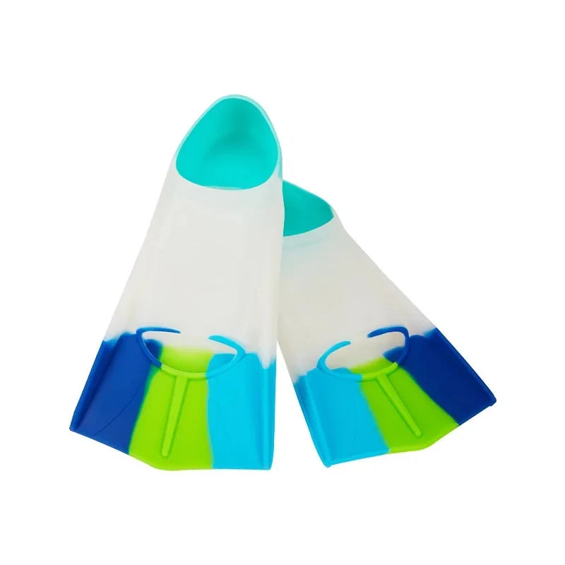 Silicone Short Swimming Fins for Men, Women, and Children - Lightweight Diving Training Footplate