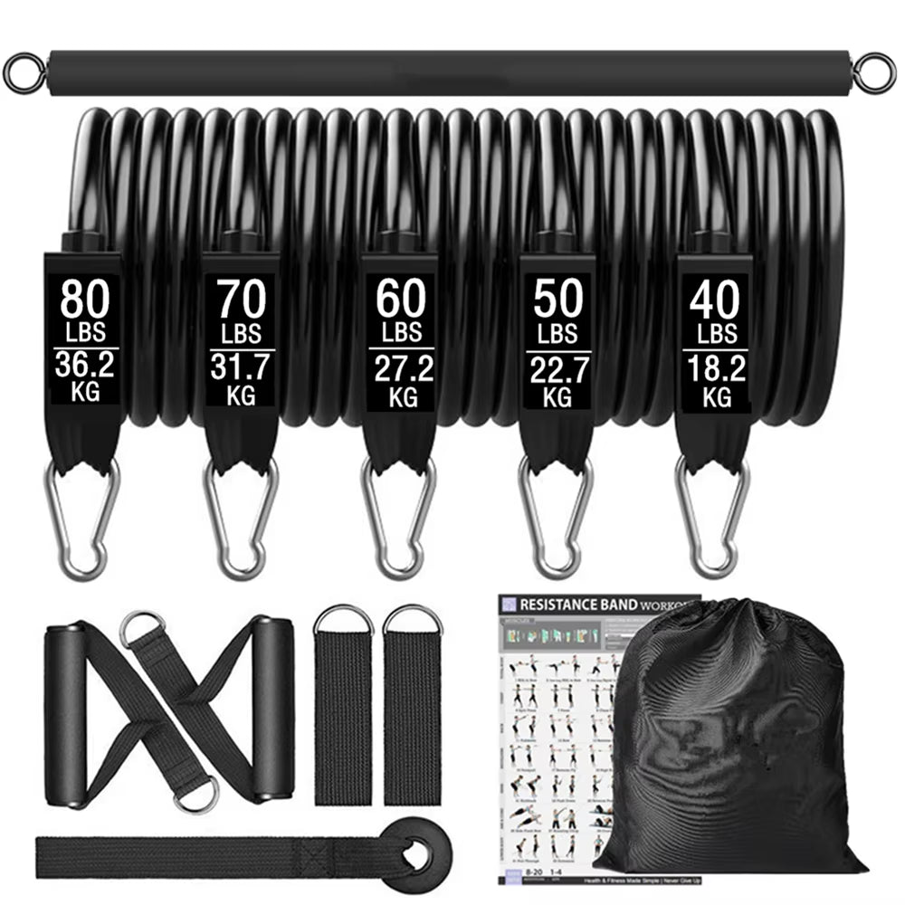 Ultimate Workout Bar & Resistance Bands Set for Fitness: Transform Your Home into a Gym with Pilates, Yoga, and Strength Training!