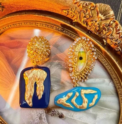 Broche Ojo del Diablo – Esmalte Vintage Estilo Palace | Pendientes y Anillos Unisex