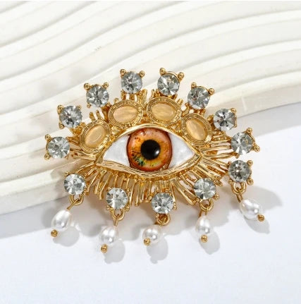 Broche Ojo del Diablo – Esmalte Vintage Estilo Palace | Pendientes y Anillos Unisex