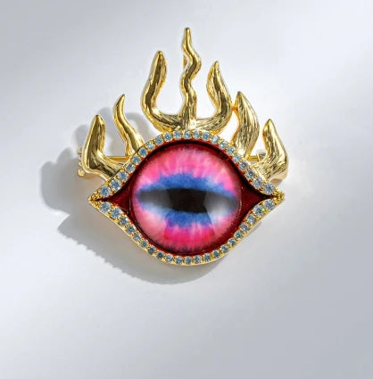 Broche Ojo del Diablo – Esmalte Vintage Estilo Palace | Pendientes y Anillos Unisex