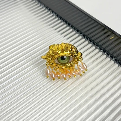Broche Ojo del Diablo – Esmalte Vintage Estilo Palace | Pendientes y Anillos Unisex
