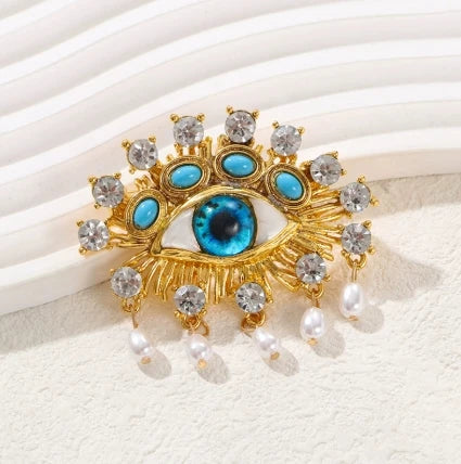 Broche Ojo del Diablo – Esmalte Vintage Estilo Palace | Pendientes y Anillos Unisex