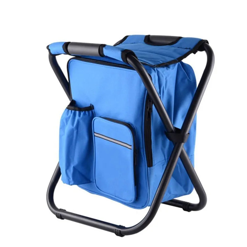 Smart Folding Camping Chair with Integrated Cooler Bag Set for Fishing