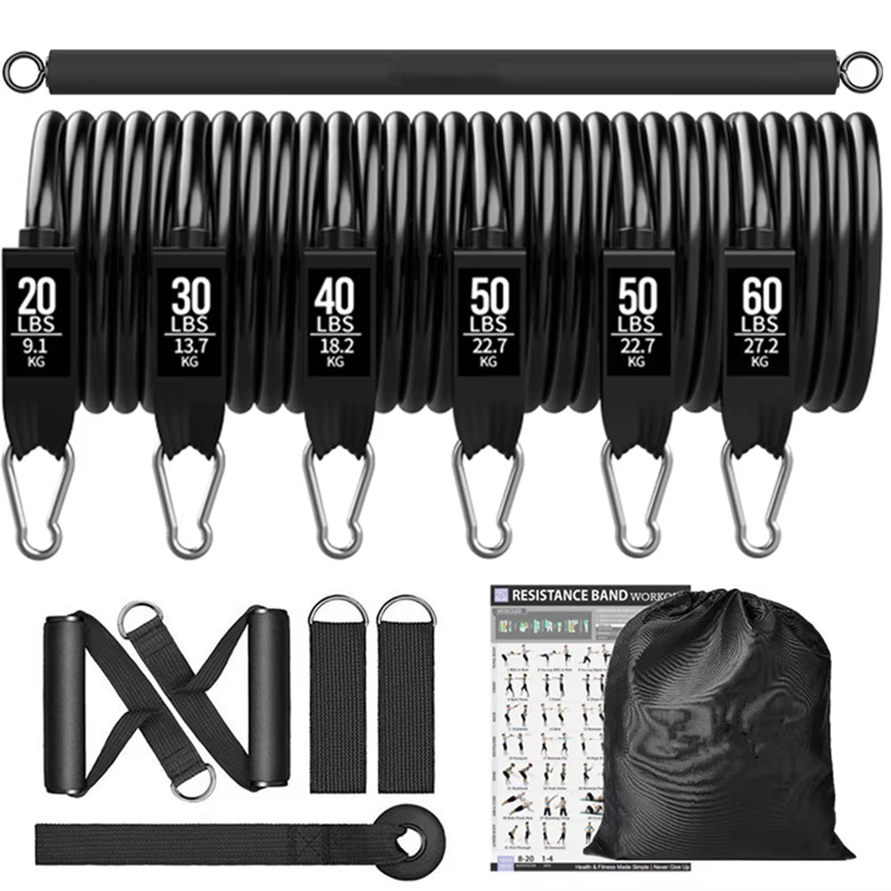 Ultimate Workout Bar & Resistance Bands Set for Fitness: Transform Your Home into a Gym with Pilates, Yoga, and Strength Training!