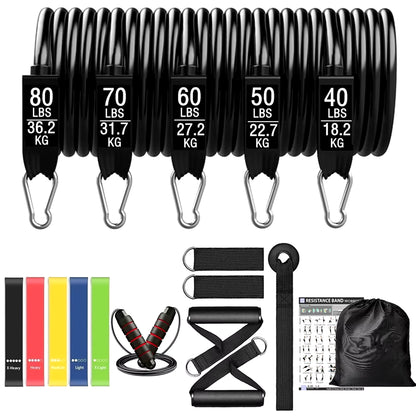 Ultimate Workout Bar & Resistance Bands Set for Fitness: Transform Your Home into a Gym with Pilates, Yoga, and Strength Training!